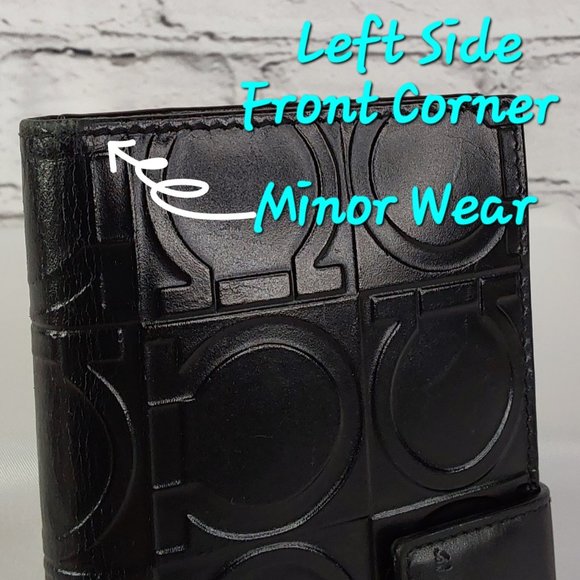 'SALVADOR FERRAGAMO' EMBOSSED LEATHER BI-FOLD WALLET, DUST BAG & BOX GIFT SET - Picture 10 of 16